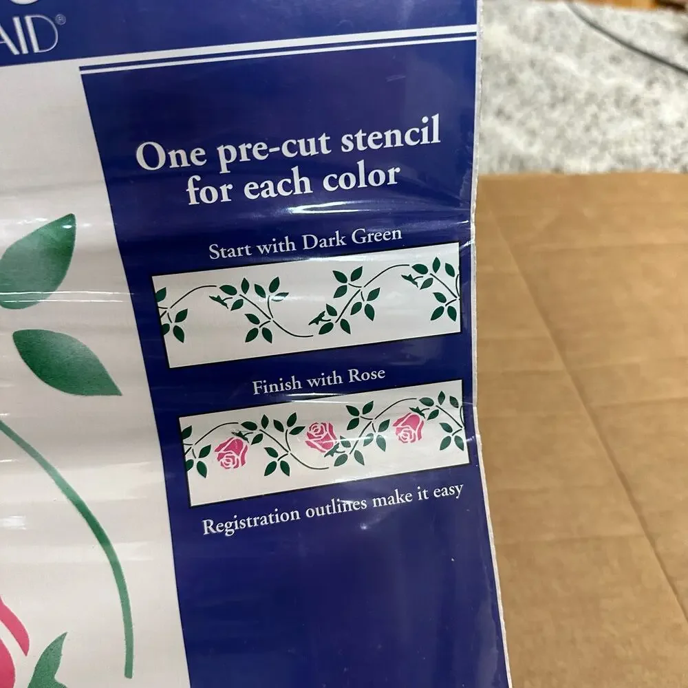 NEW Floral Rose Vine Wall Stencil Kit Decor Plaid  Stencil 26669 Victoria's Rose